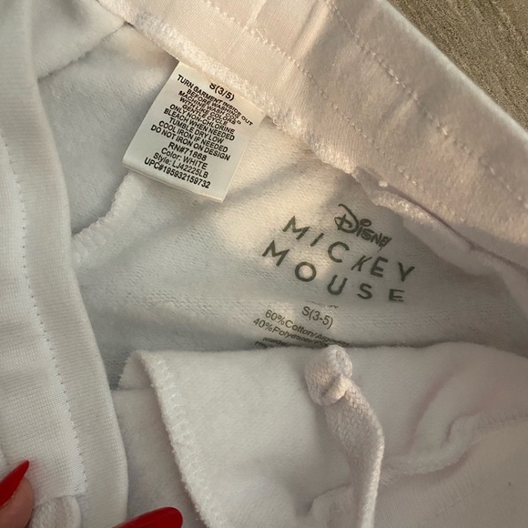 Women's Disney Mickey Mouse Sweatpants Joggers Small 3/5 White Pockets - Picture 4 of 7